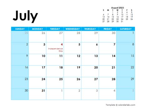 July 2023 Calendar With Holidays Free Printable Templates