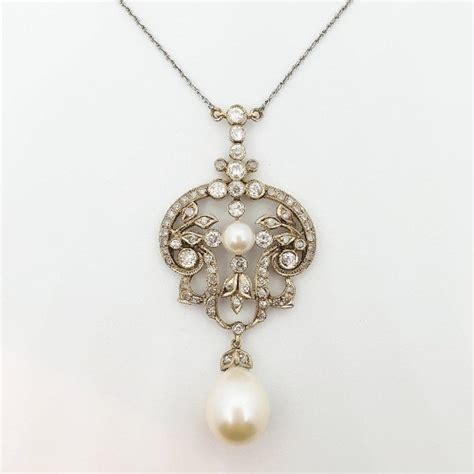 Vintage Diamond And Pearl Pendant Necklace Jewellery Discovery