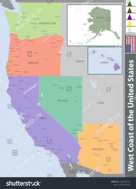 1380 United States West Coast Map Images Stock Photos And Vectors
