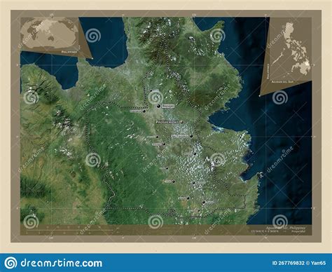 Agusan Del Sur Philippines High Res Satellite Labelled Points Stock