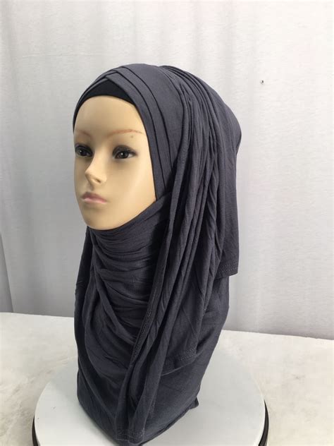 2019 Popular Islamic Muslim Instant Hijab Stretch Three Pre Stitched