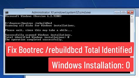 Fix Bootrec Rebuildbcd Toal Identified Windows Installation 0 In