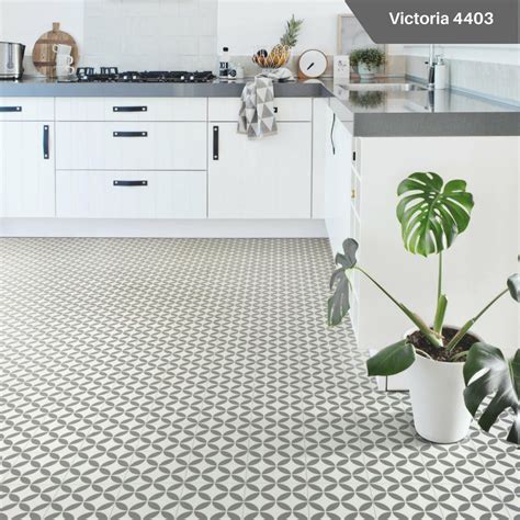 The Stunning Victoria 4403 Is A Grey And White Cushioned Vinyl Flooring