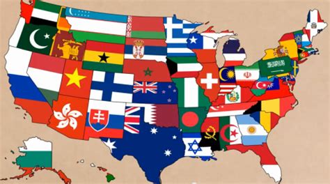 Every Us State Shown With A Flag Of A Country That Maps On The Web