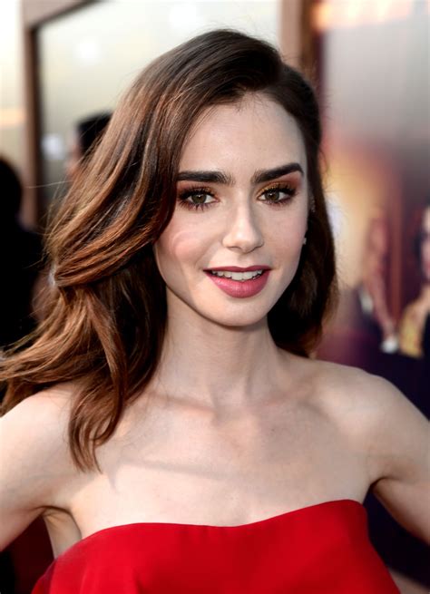 Lily Collins Long Wavy Cut Lily Collins Hair Looks