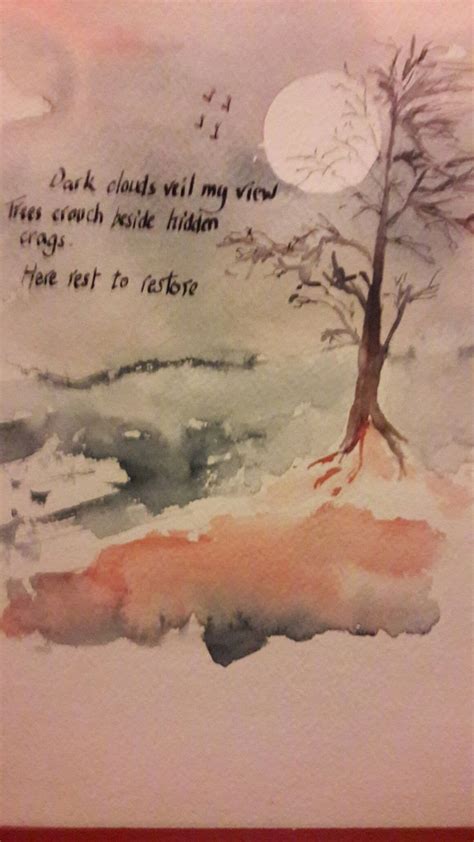 Illustrated Haiku Painting Clouds Illustration