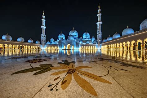 Download Mosque Dome United Arab Emirates Abu Dhabi Night Light