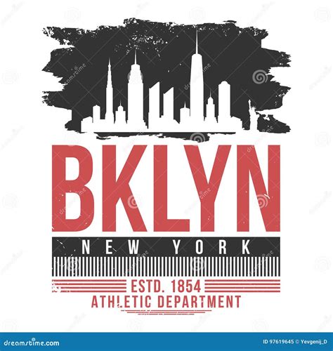 New York Brooklyn Typography For T Shirt Print T Shirt Graphics With