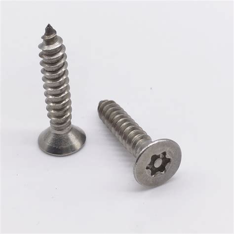 St48 Security Self Tapping Screw Pin In Torx Drive Countersunk Flat
