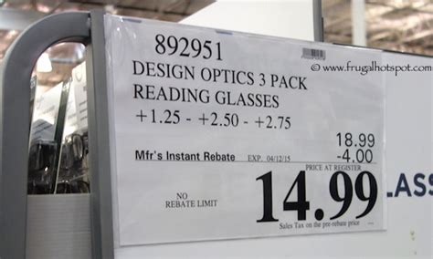 Design Optics 3 Pack Reading Glasses Costco Price Frugal Hotspot