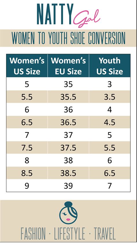 Women S To Youth Shoe Size Chart