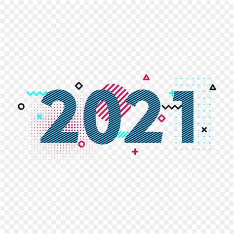 New Year Typography Vector Hd Images Flat 2021 Year Typography Design