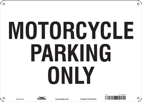 Condor Motorcycle Parking Sign Sign Legend Motorcycle Parking Only 10