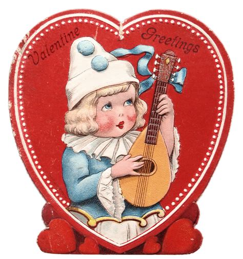 These free printable vintage valentines look amazing when printed on card stock! Printable Edwardian Valentine of a Child Playing the Lute ...