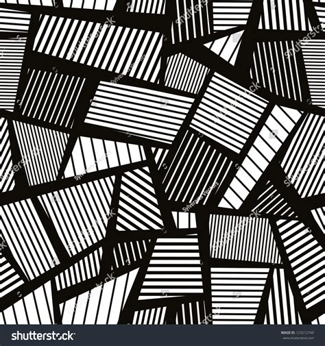 Abstract Lines Black And White Seamless Pattern Vector