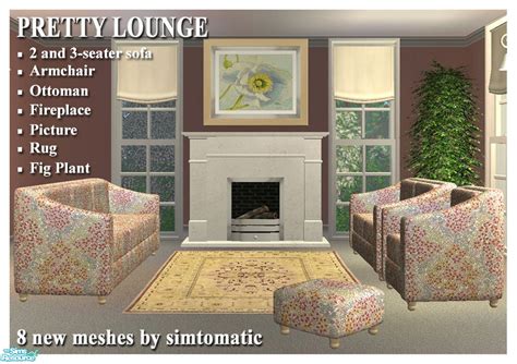 Sims 2 Living Room Simtomatics Pretty Lounge Mesh Set Lounge