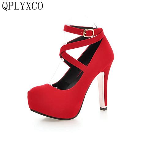 Qplyxco 2017 New Big Small Size 32 43 Sexy Party Shoes Woman Thin High