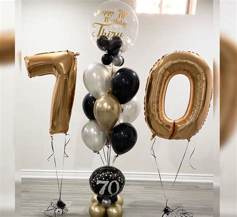 70th Birthday Theme Balloon And Bouquets