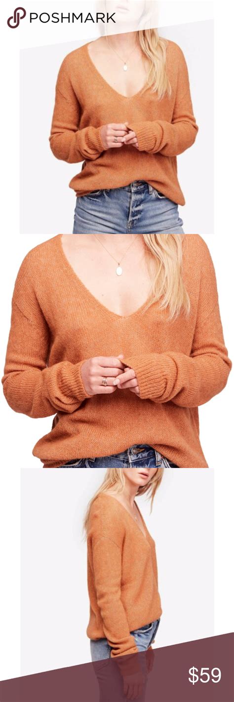 Free People Gossamer V Neck Sweater Terracotta L Sweaters Boho Chic Outfits Fashion