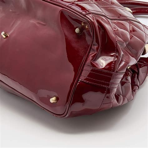 Burberry Red Patent Leather Quilted Prorsum Beaton Tote For Sale At 1stdibs