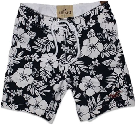 Hollister Men S Classic Fit Floral Swim Shorts Trunks Beach Boardshorts Size M Navy 605841929
