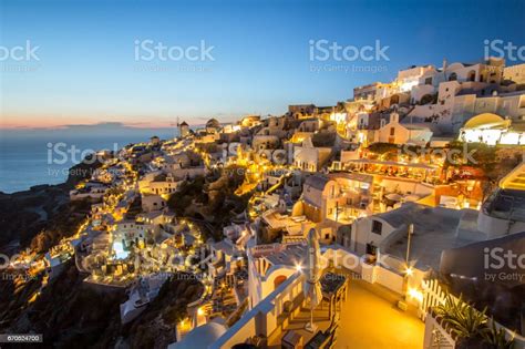 Twilight On Santorini Greece Stock Photo Download Image Now Aegean