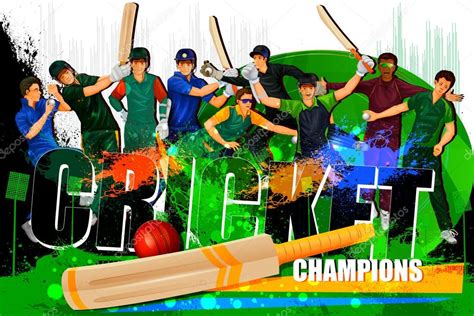 Player In Cricket Championship Background Stock Vector By ©snapgalleria