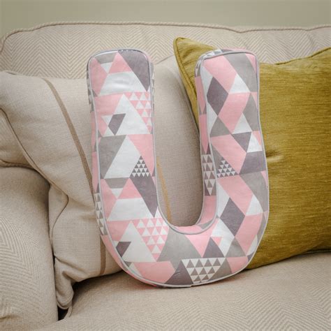Letter Cushion U Pink Letter Pillow U Personalised Cushion Etsy