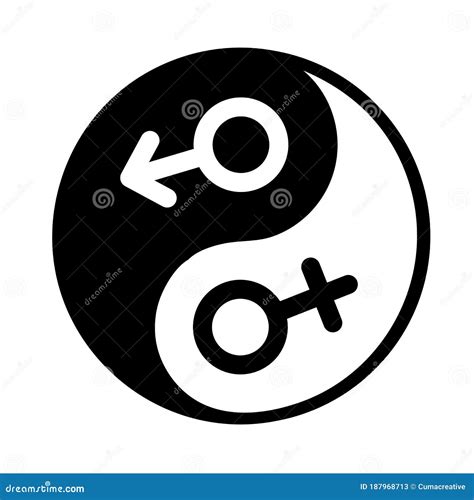 Yin And Yang Male Female Gender 3d Symbol Isolated Mandala Design