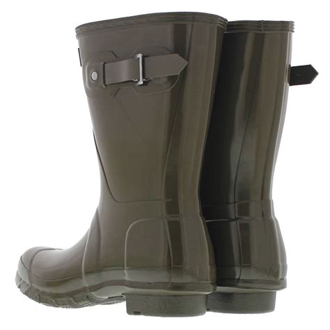 Hunter Original Short Gloss Rubber Womens Wellington Rain Boots Ebay