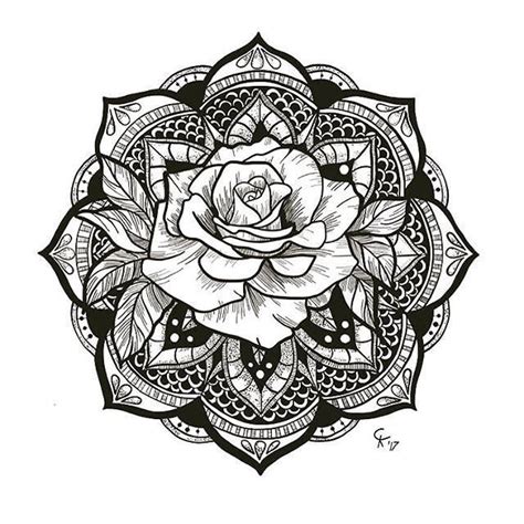 The Rose Mandala Design Symbolizes Love Passion And Sensuality In