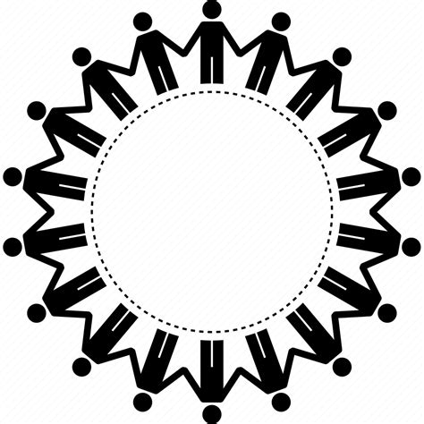 Circle Community Holding Hands Humanitarian People Round Icon