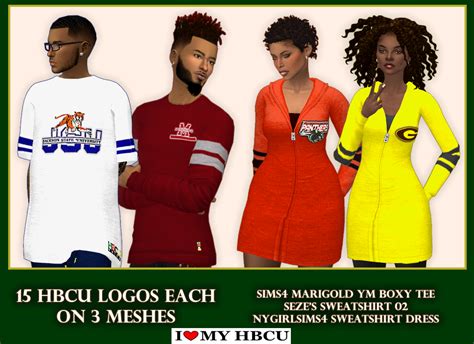 My Sims 4 Blog 15 Hbcu Logo Tops For Males And Females By Blewis