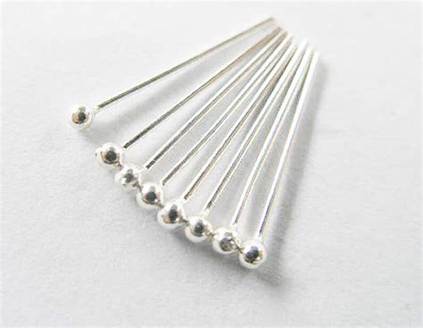 40 Of 925 Sterling Silver Head Pins 15x05 Mm Th1568 Etsy