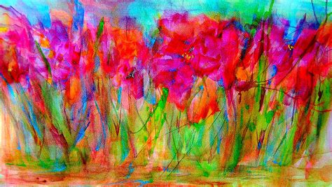 Abstract Garden Painting By Cheryll Root Fine Art America