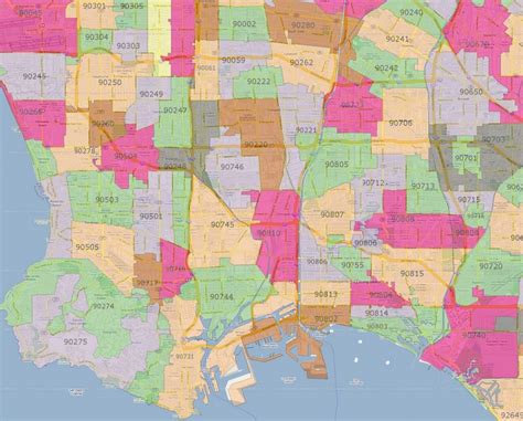 Long Beach Zip Codes Map Maping Resources