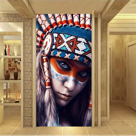Buy Reliabli Art American Native Indian Girl Wall Art