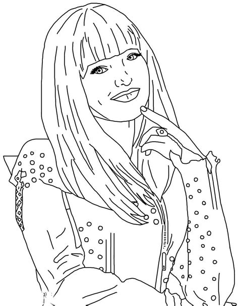 Descendants is a disney channel original movie that premiered on july 31, 2015. Mal From Descendants Coloring Pages Free Printable ...