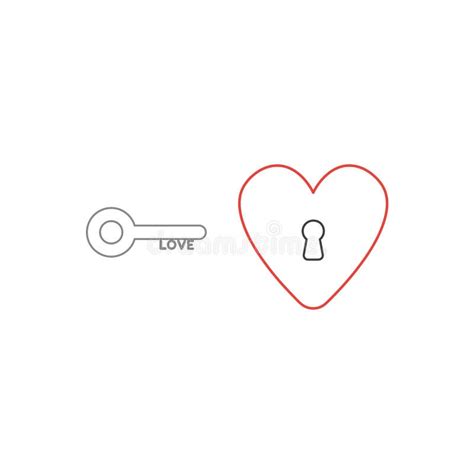 Vector Icon Concept Of Love Key And Heart With Keyhole Stock Vector