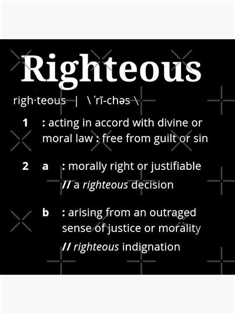 Righteous Definition Person Should Know Poster For Sale By Rubyaspi