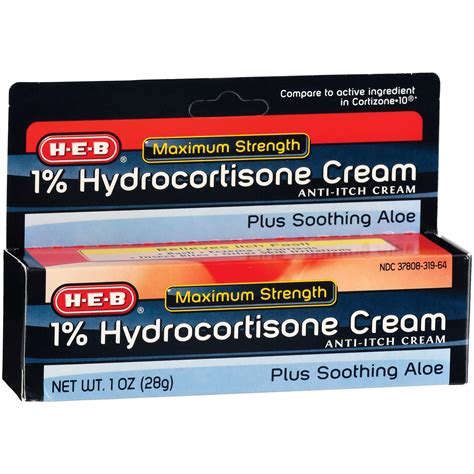 H E B Maximum Strength 1 Hydrocortisone Cream With Aloe Shop Skin