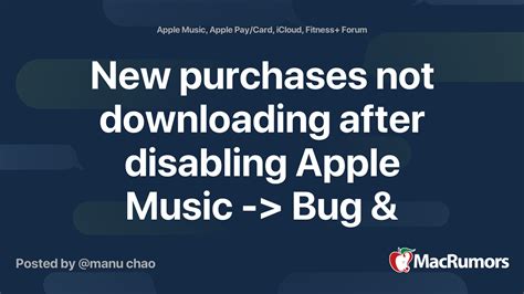 New Purchases Not Downloading After Disabling Apple Music Bug
