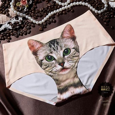 Women Cat Intimates Seamless 3d Underwear Women Briefs Cats Print Panties Female Underwear Panty