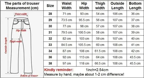 Eu Jeans Size Chart