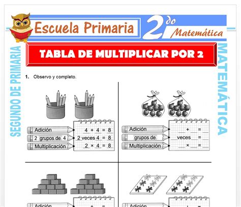 Tabla De Multiplicar Del 2 Para Segundo De Primaria Escuela Primaria