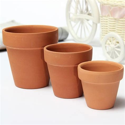 2018 3 Sizes Terracotta Clay Flower Pot For Small Plants