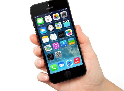 New Operating System Ios 7 Screen On Iphone 5 Apple Editorial Stock