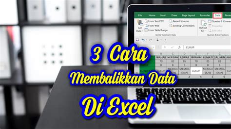Langkah-langkah untuk Membalikkan Data di Excel Secara VertikalExcel