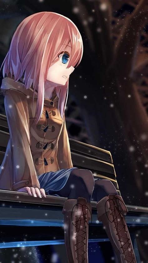 Anime Girl Sitting Alone Wallpaper Download Mobcup