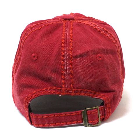 Red Heritage Usa Distressed Baseball Cap Caps N Vintage
